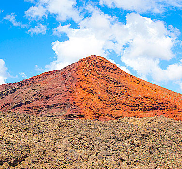 火山,蒂玛法雅国家公园,兰索罗特岛,西班牙