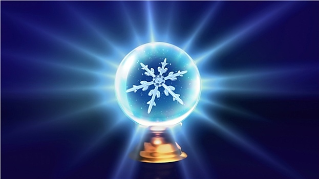 水晶球,圣诞节,雪花,蓝色