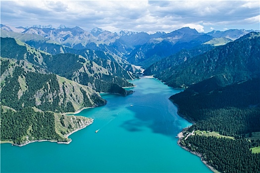 天山天池航拍路线图片大全