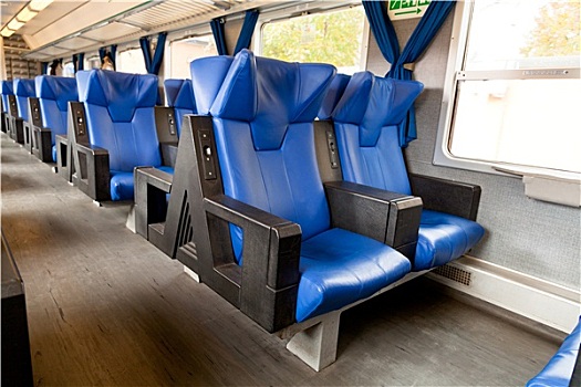 蓝色,皮革,座椅,列车