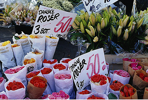 花市,货摊,哥本哈根,丹麦