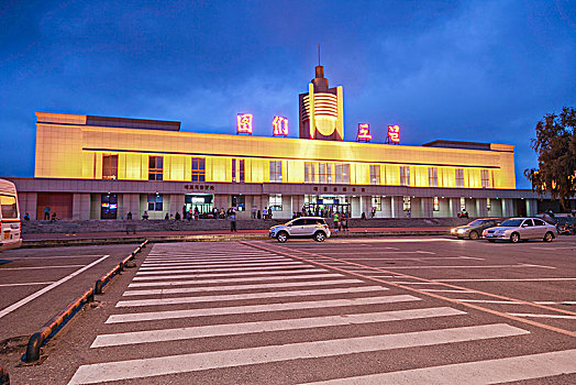 吉林省延吉图们市火车站建筑景观