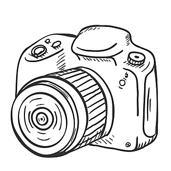 插画,风格,设计,男孩,微笑,拿着,电话,棍,靠近,巨大,手机,装置,照相