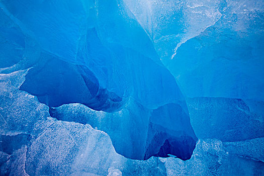挪威,斯瓦尔巴特群岛,斯匹次卑尔根岛,蓝色,冰山,漂浮,靠近,脸,冰河,夏天,早晨