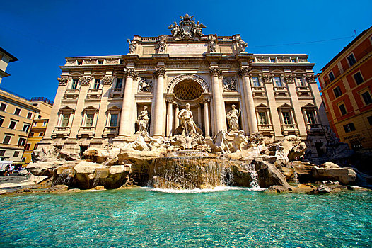 巴洛克,喷泉,罗马,意大利,欧洲