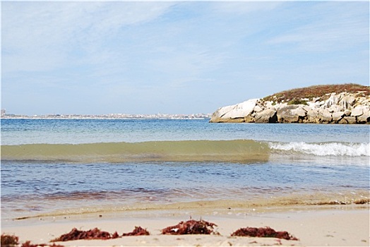 漂亮,海滩,葡萄牙