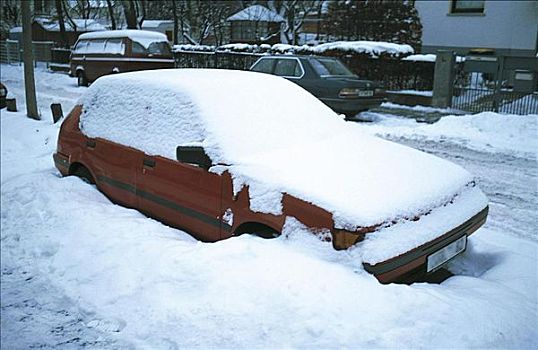 雪,汽车,街道,抛锚,交通,冬天,德国,欧洲