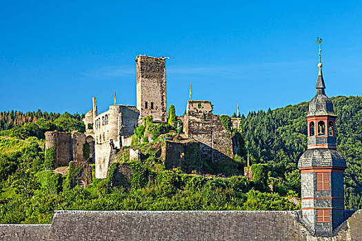 城堡,圣徒,教堂,摩泽尔河,莱茵兰普法尔茨州,德国