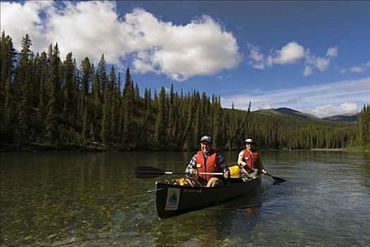 独木舟浆手,划船,不列颠哥伦比亚省,育空地区,加拿大,北美