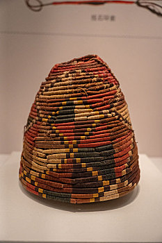 秘鲁印加博物馆藏印加帝国植物纤维盔帽