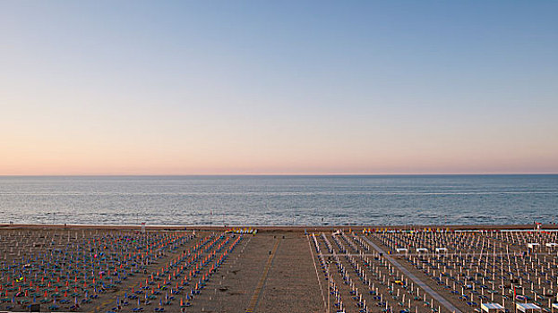 风景,海滩,遮阳伞,太阳,床,图像,利加诺黄金沙滩,省,亚得里亚海,海岸,意大利,欧洲