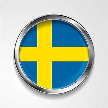 瑞典,金属,扣,旗帜