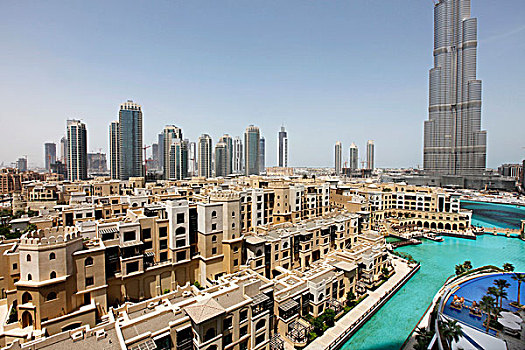 迪拜塔,最高,建筑,世界,局部,市区,迪拜,阿联酋,中东