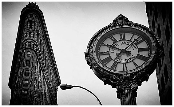 钟表,熨斗大厦,公园,曼哈顿,纽约