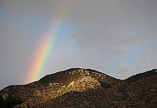 彩虹,上方,山脊,新墨西哥,美国