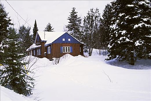 加拿大,魁北克,区域,木房子