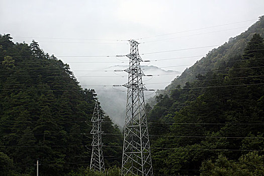 线塔,铁塔,电力线,高压线,能源,输送,山区