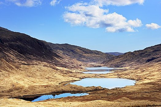 湖,山峦,茂尔岛,内赫布里底群岛,苏格兰