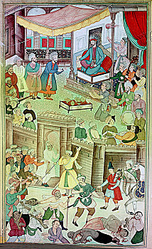 插画,14世纪,故事,历史,蒙古人