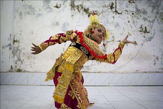 8岁,女性,舞者,跳舞,教师,家,化妆,实践,岛屿,巴厘岛,印度尼西亚