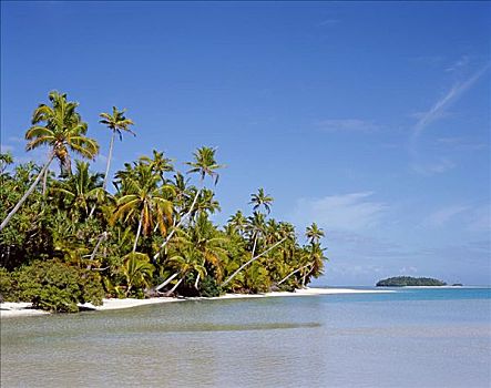 环礁,艾图塔基,库克群岛,法属玻利尼西亚,南太平洋