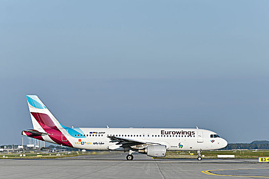 空中客车,a320,飞机跑道,慕尼黑,机场,德国,欧洲