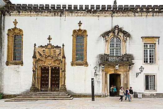 曼奴埃尔式建筑风格,门口,大学,可因布拉,地区,葡萄牙,欧洲