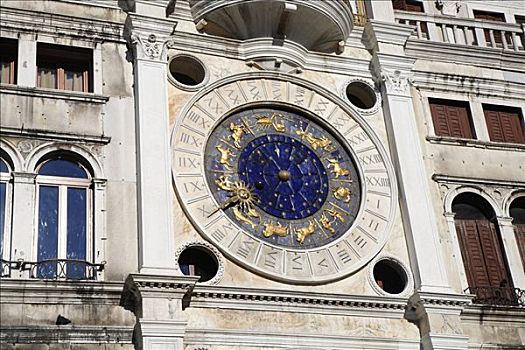 钟表,黄道十二宫,标识,威尼斯,意大利
