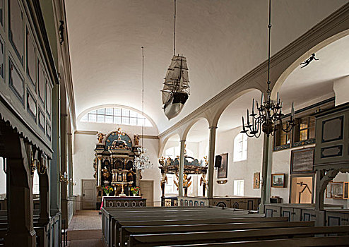 教堂,半岛,梅克伦堡前波莫瑞州,德国,欧洲
