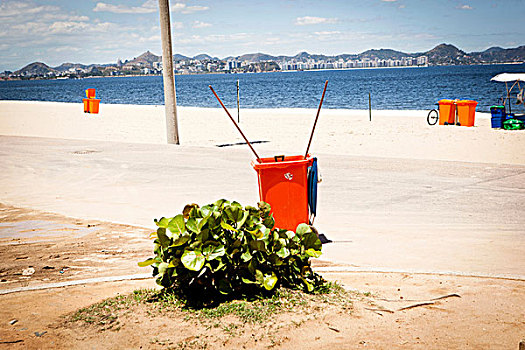 垃圾箱,海滩,里约热内卢,巴西
