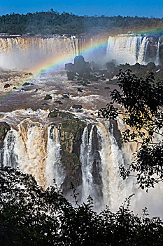 风景,伊瓜苏瀑布,彩虹,伊瓜苏国家公园,巴西