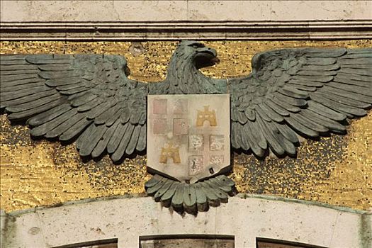 盾徽,鹰,市政厅,萨丁尼亚,意大利,欧洲