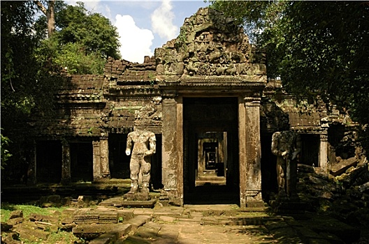 古老,柬埔寨,庙宇