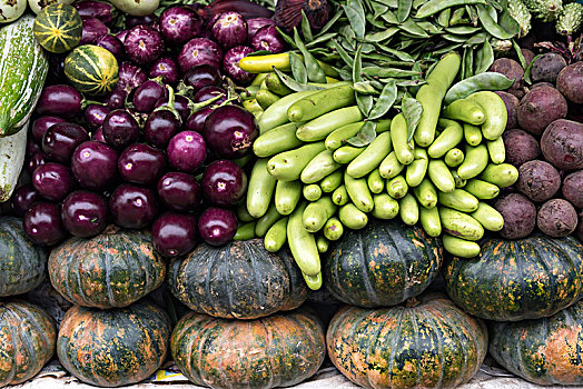 新鲜,蔬菜,放置,堡垒,市场,喀拉拉,印度,亚洲