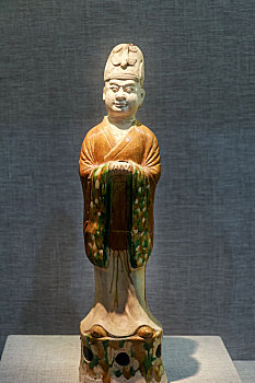 唐代三彩武官俑,河南省洛阳博物馆馆藏文物