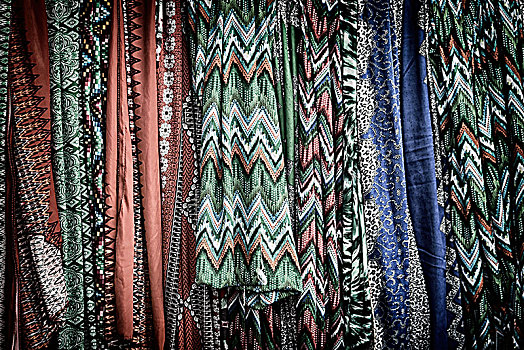 埃塞俄比亚,非洲,彩色,背景,棉布,裙子,市场