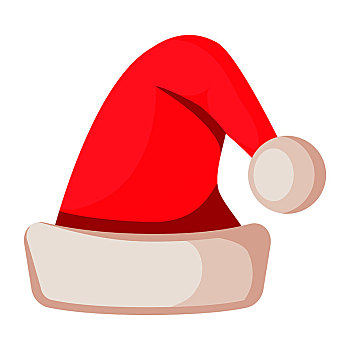 圣诞帽,隔绝,白色背景,古典,冬天,毛皮,羊毛无边帽,圣诞老人,温暖,红色,帽子,象征,寒假,滑雪板,配饰,卡通,风格,矢量,插画,毛帽