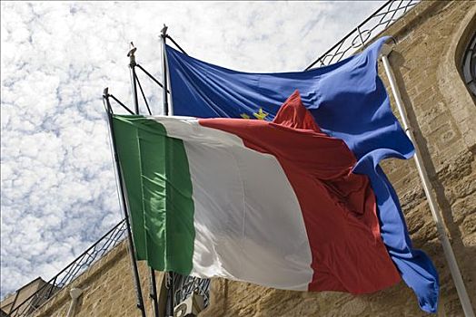 意大利,欧盟,旗帜,邸宅,巴勒莫,西西里