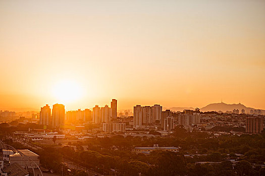 城市,日落