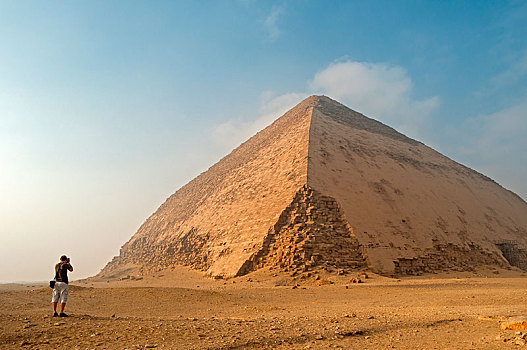 游客,弯曲,金字塔,墓地,埃及,非洲