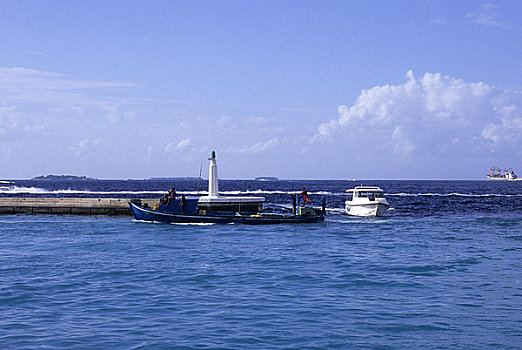 马尔代夫,渔船,港口