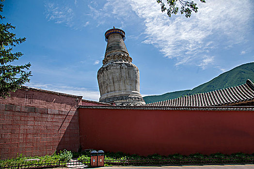 山西忻州市五台山塔院寺寺院大白塔