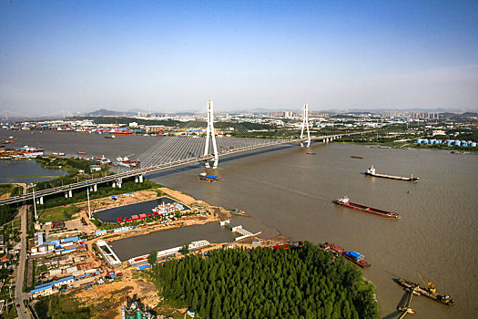 南京八卦洲大桥航拍