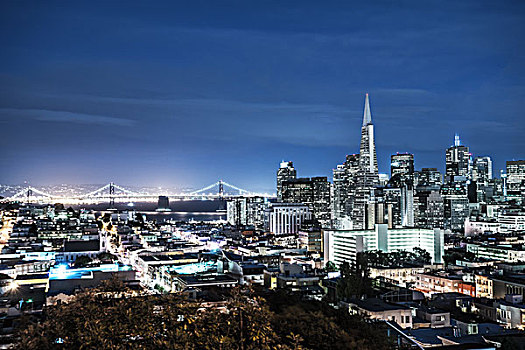 城市,天际线,旧金山