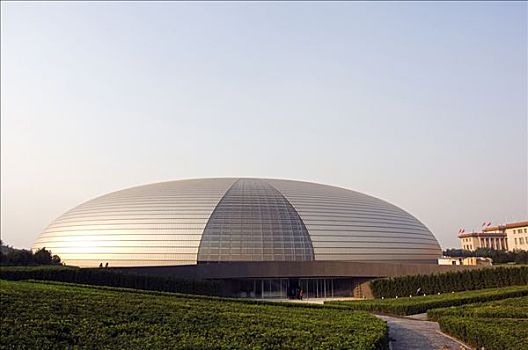 中国,北京,苏联,风格,人民大会堂,对比,国家,剧院,国家大剧院,设计,法国,建筑师,玻璃,钛,2007年