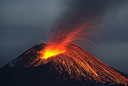 印度尼西亚,海峡,火山,喷发
