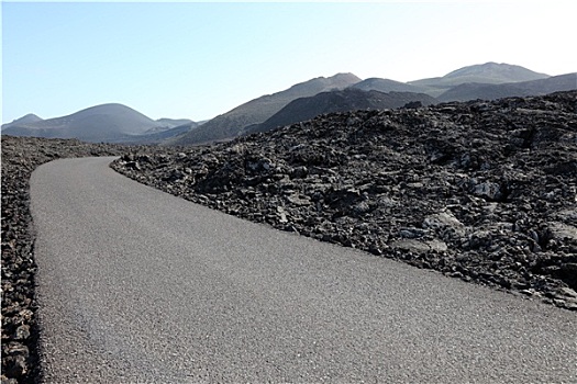道路,熔岩原,蒙大拿,加纳利群岛,兰索罗特岛