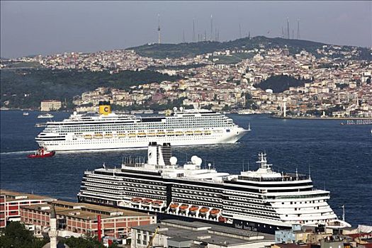 游轮,博斯普鲁斯海峡,伊斯坦布尔,土耳其