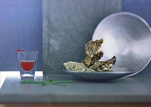 牡蛎,盘子