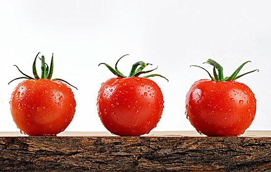 三个,西红柿,乡村,木质,木板
